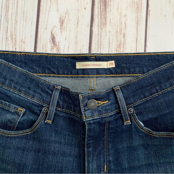 Levi’s Classic Straight Dark Wash Denim Jeans NWOT - Picture 4 of 4